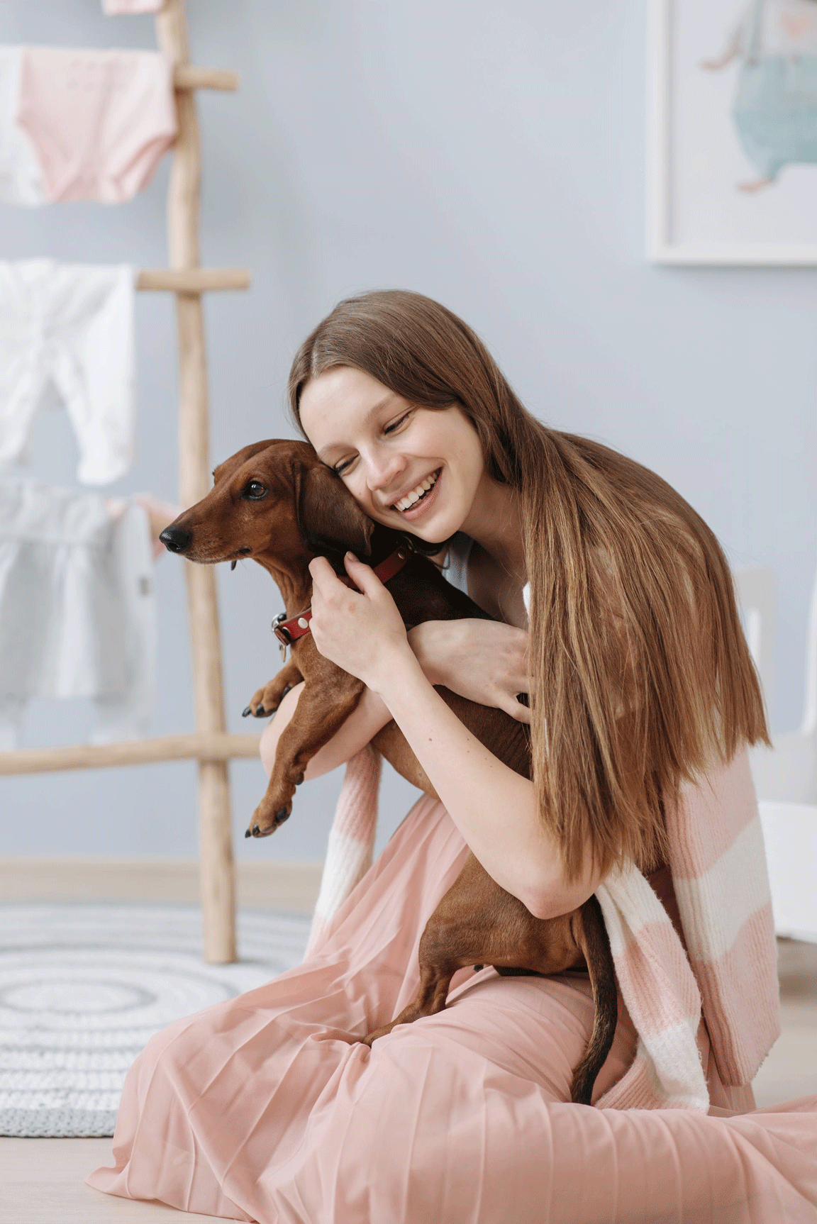 Girl with her lovely pet